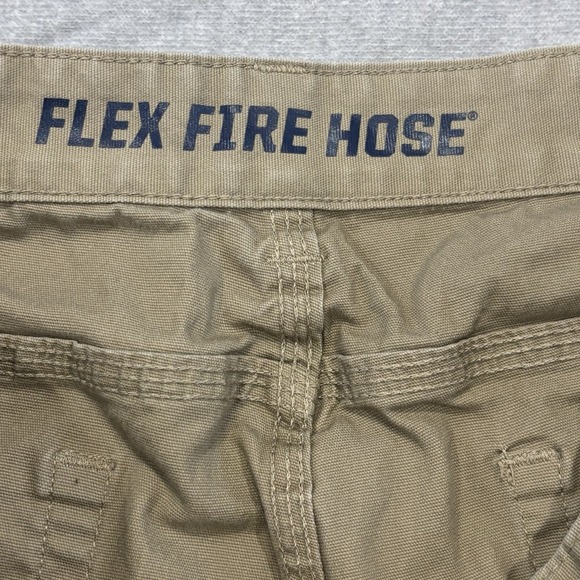 Duluth Trading Flex Fire Hose Pants Men 36x29 Beige Khaki Chino Workwear Stretch - Picture 2 of 11